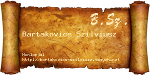 Bartakovics Szilviusz névjegykártya